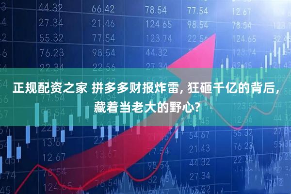 正规配资之家 拼多多财报炸雷, 狂砸千亿的背后, 藏着当老大的野心?