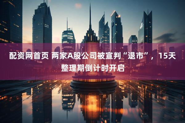 配资网首页 两家A股公司被宣判“退市”，15天整理期倒计时开启